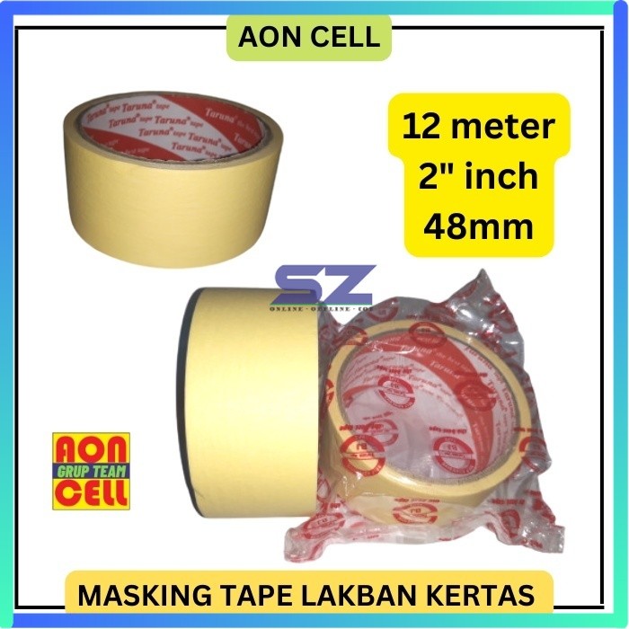 

MASKING TAPE LAKBAN KERTAS 48mm 2 INCH 12 Meter Selotip Kertas 48 mm