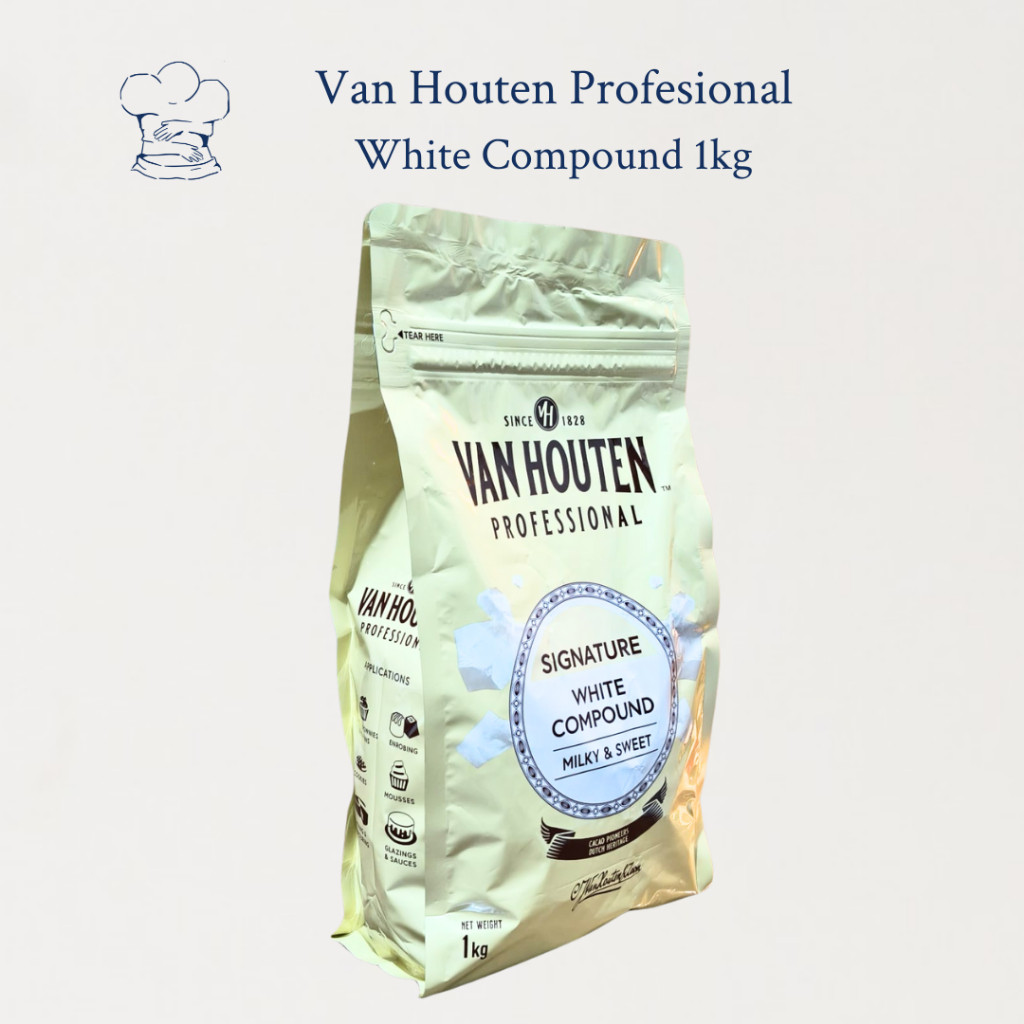 

Van Houten Compound Chocolate 1kg/250gr Intense Dark / White / Milk untuk Cokelat Leleh dan Baking
