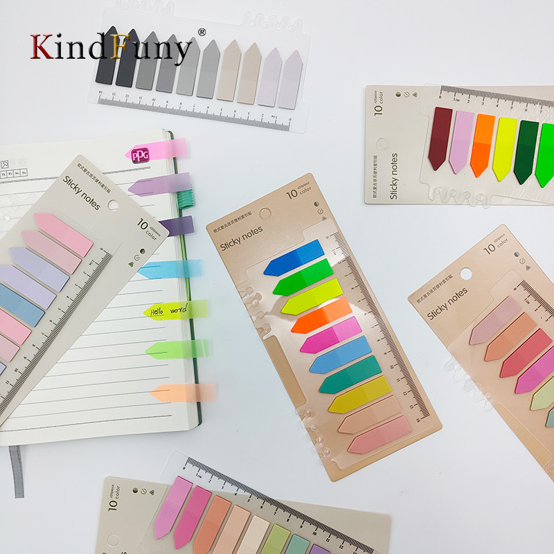 

KindFuny 7 Packs Color Self Adhesive Memo Pad Sticky Notes Bookmark Point It Marker Memo Sticker Paper Office School Supplies