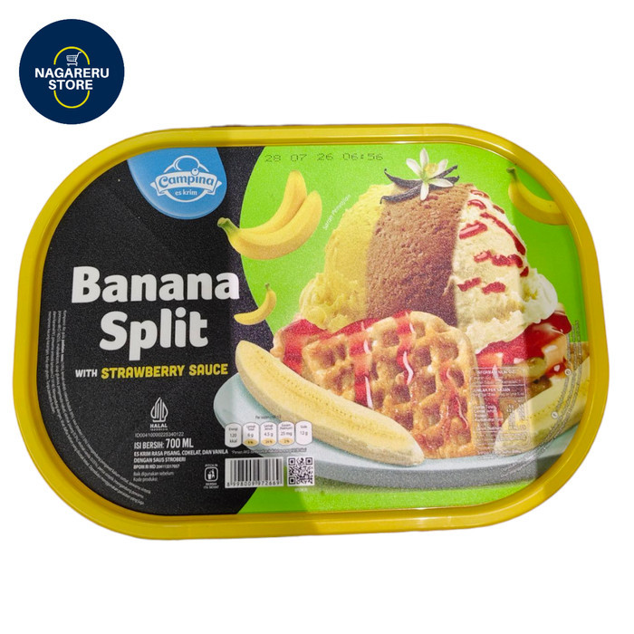 

Campina ice cream banana split with strawberry sauce 700ml