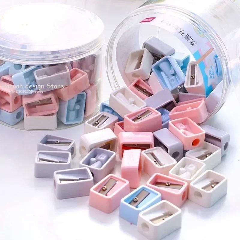 

4/2/1pcs Plastic Cute Pencil Mini Sharpeners Candy Color Standard Pencil Cutting Machine Student School Office Stationery