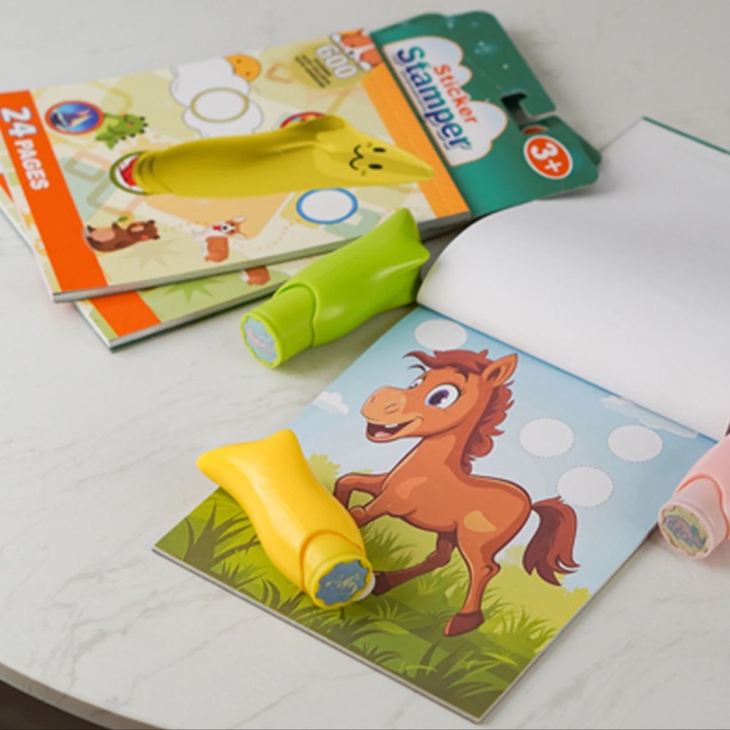 

​24 pages of animal and alphabet picture book and stamps x 3， plus 1000 stickers for boys and girls 3+