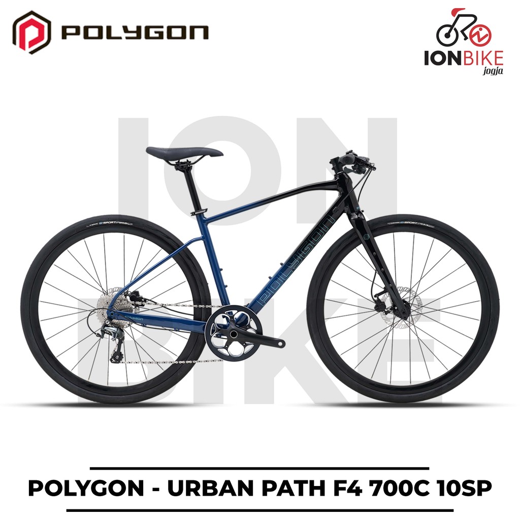Sepeda Urban 700c Polygon Path F4 Terbaru 700 c Flatbar Commuter 10 Speed Tiagra F-4 Alloy Hybrid Gr