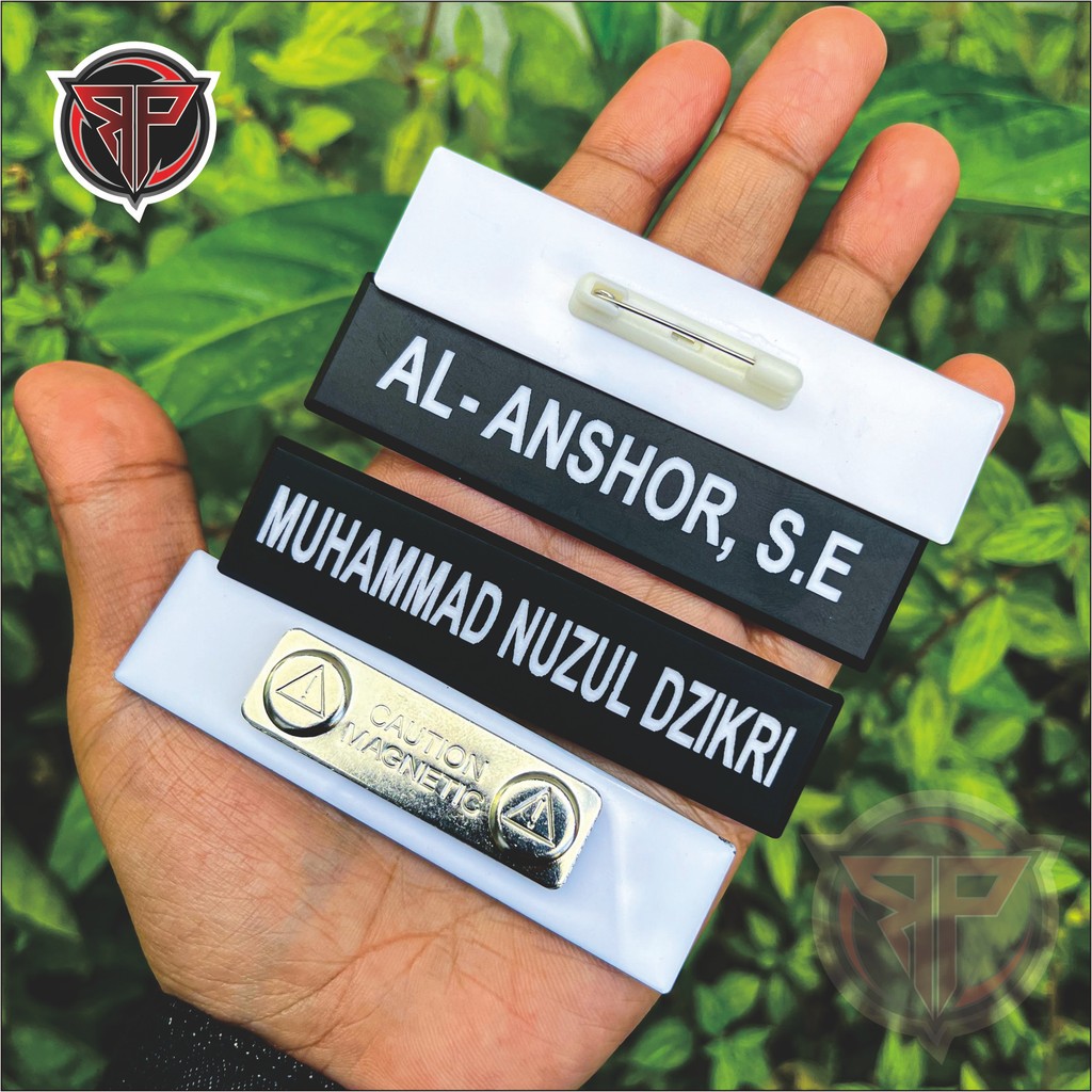 

Nama Dada Bevel Name Tag Nametag Papan Nama Dada Akrilik peniti magnet paku