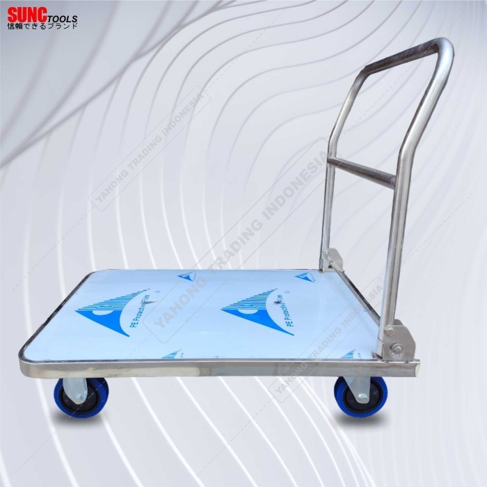 Handtruck Troli Stainless 500kg/Troli Angkut Barang/Trolley 90x60 cm - 500kgDijamin Ori