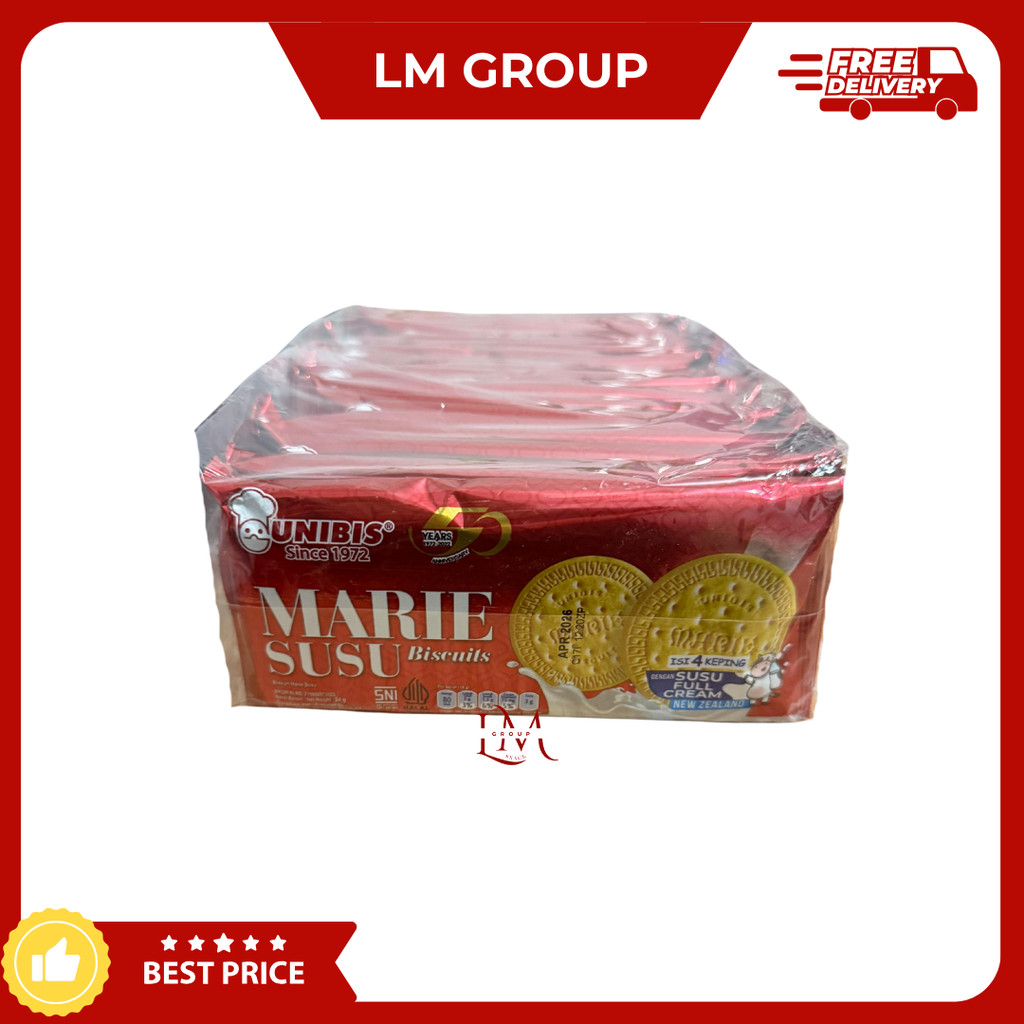 

Unibis Marie Susu Biscuits 1 Pak isi 10 pcs x 24gr