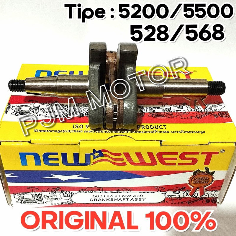 

NEW WEST Crankshaft kruk as kro as mesin chainsaw sinso senso kecil mini 5500 528 568 5800 628 New west original amplas