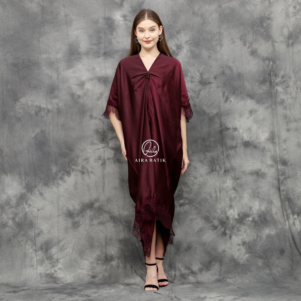 GROHO_SHOP.ID AIRA BATIK _ Anggia Kaftan Lace (READY STOCK) I Kaftan Silk I Kaftan Raya I Kaftan Vis