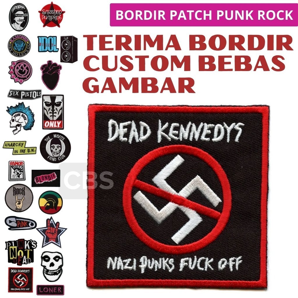 NEAR DEAD KENNEDYS ANTI NAZI F__K OFF PATCH Bordir Logo Emblem/Bet Badge PUNK ROCK