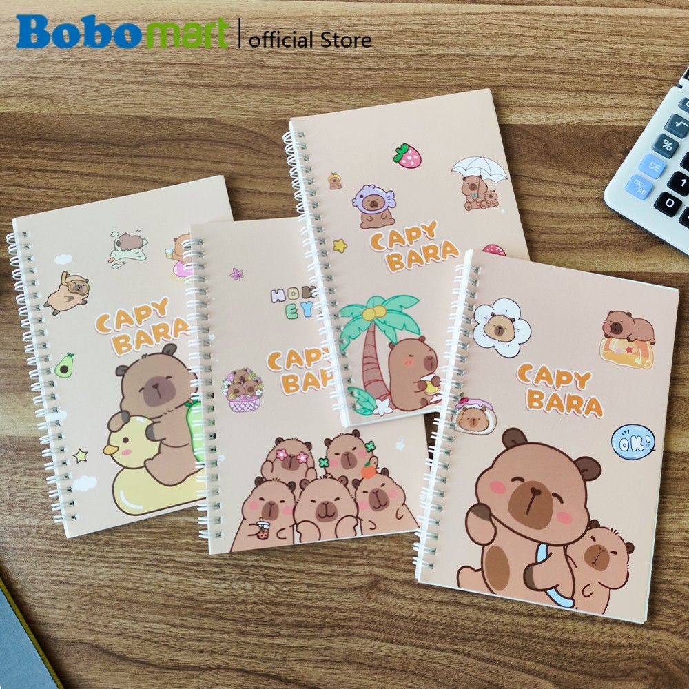 

BOBOMART Buku Tulis Catatan Bergaris Spiral Ruled Notebook Capybara A5 60 Lembar ZXB-2284