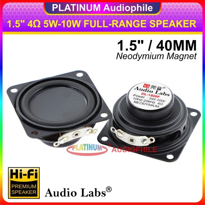 Speaker 1.5 inch Fullrange 4 ohm 5W-10W 40mm Hifi Speker Full range 1.5" Audiolabs DL-1505F