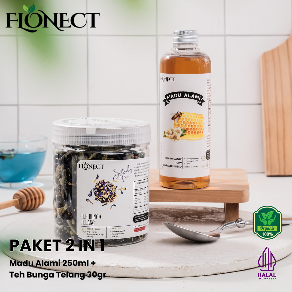 

Diabetes Paket 2 in 1 Teh Daun Telang 30gr dan Madu Alami 250ml