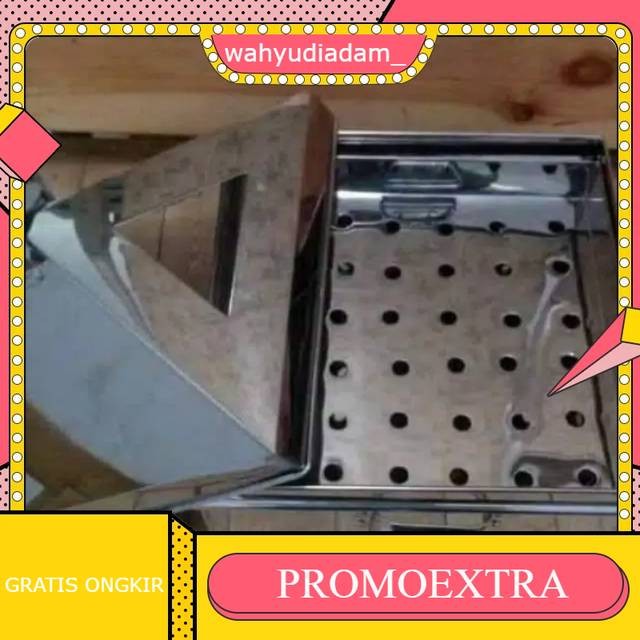 Klakat persegi susun 1 stainless 45cm / kukusan kotak stainless 45cm