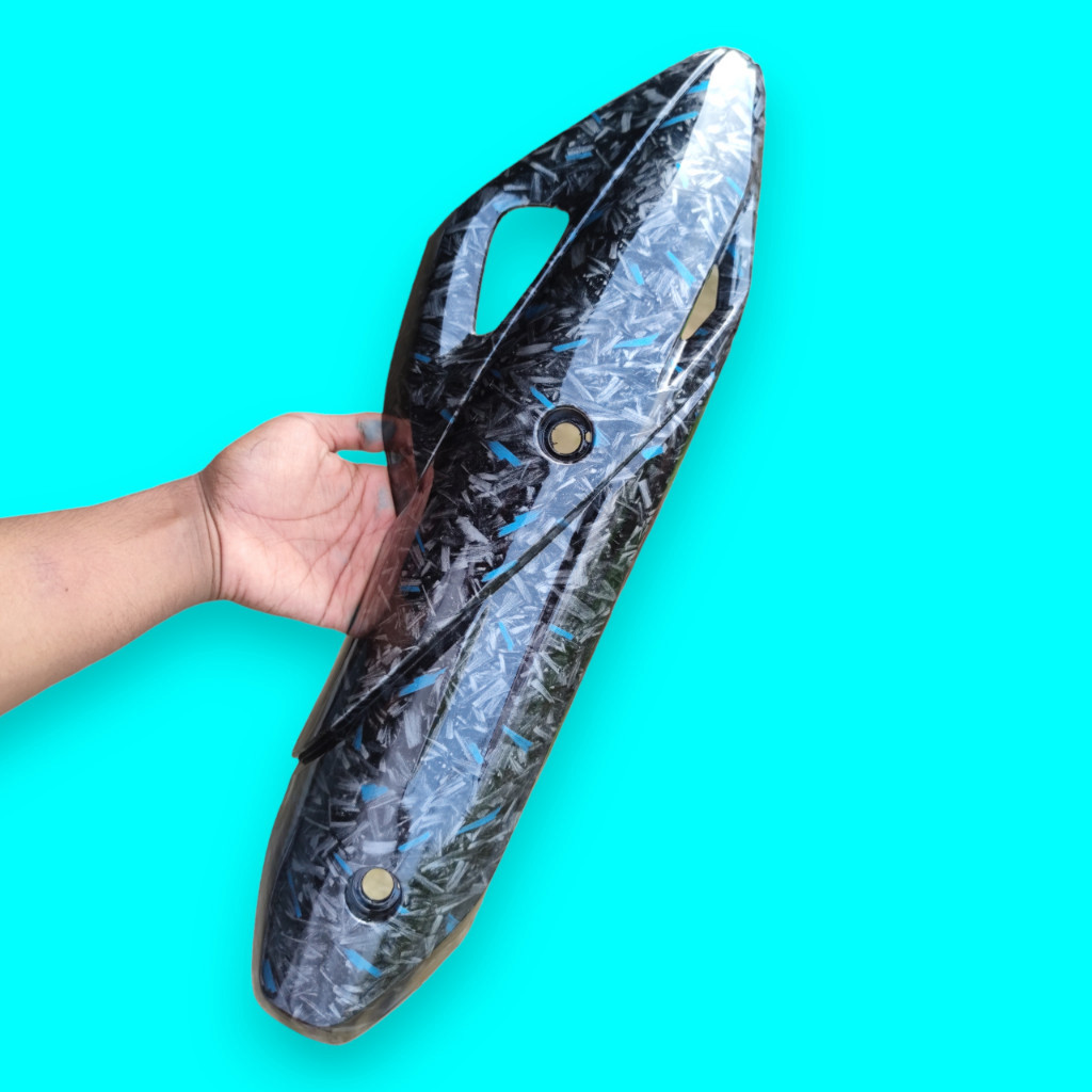 Forged Biru Tutup tameng knalpot pcx150 AES VARIASI 27 RACINGSHOP