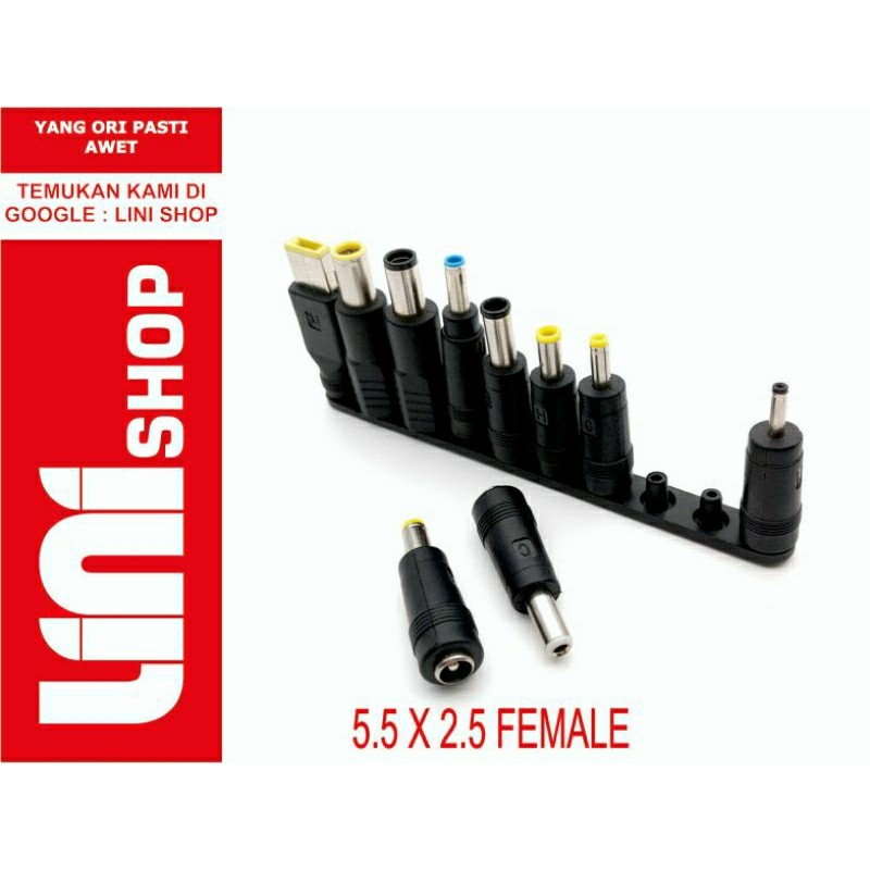 JACK DC Konektor Adaptor Charger Laptop Universal Multifungsi Plug in