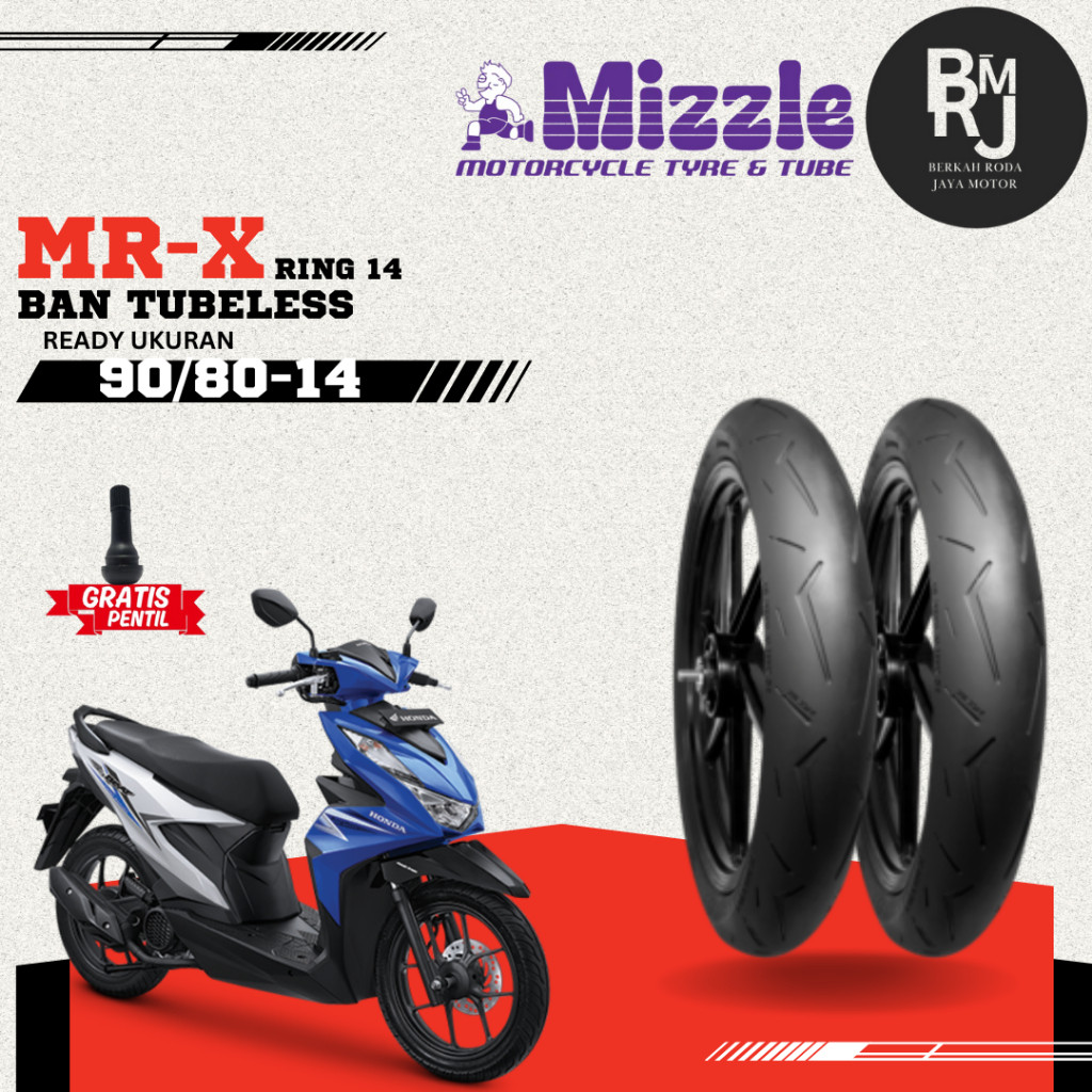 Ban Motor Matic Ring 14 Mizzle MR-X / MR X 90/80-14  TUBELESS