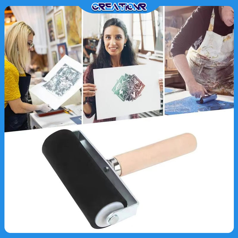 

Roller Karet Hard 10cm/Rubber Brayer for Printmaking/Roller Seni Rupa/Alat Cetak Grafis Manual