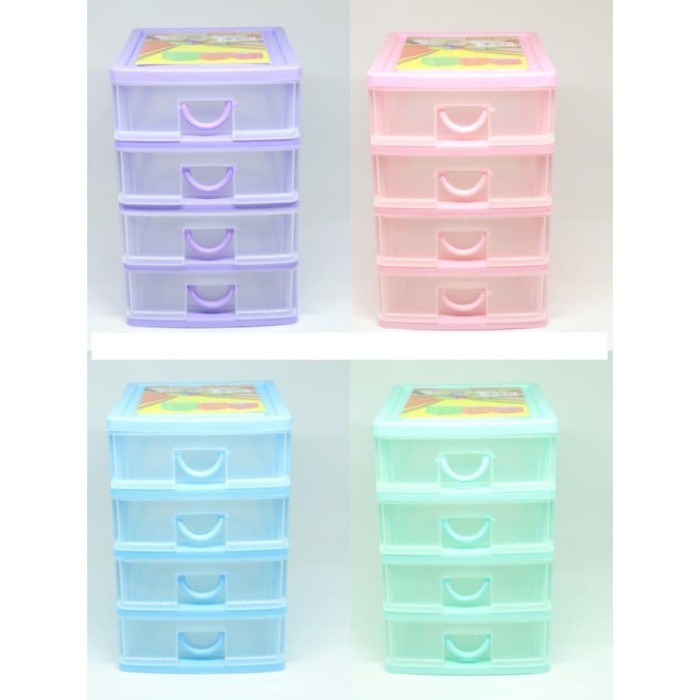 Laci Mini storage box Container kotak Susun 4 Kenzo Viola 5609