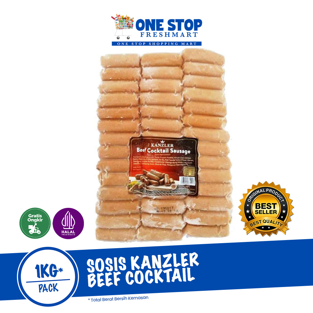 KANZLER BEEF COCKTAIL 1KG / SOSIS KANZLER BEEF COCKTAIL ISI 80PCS
