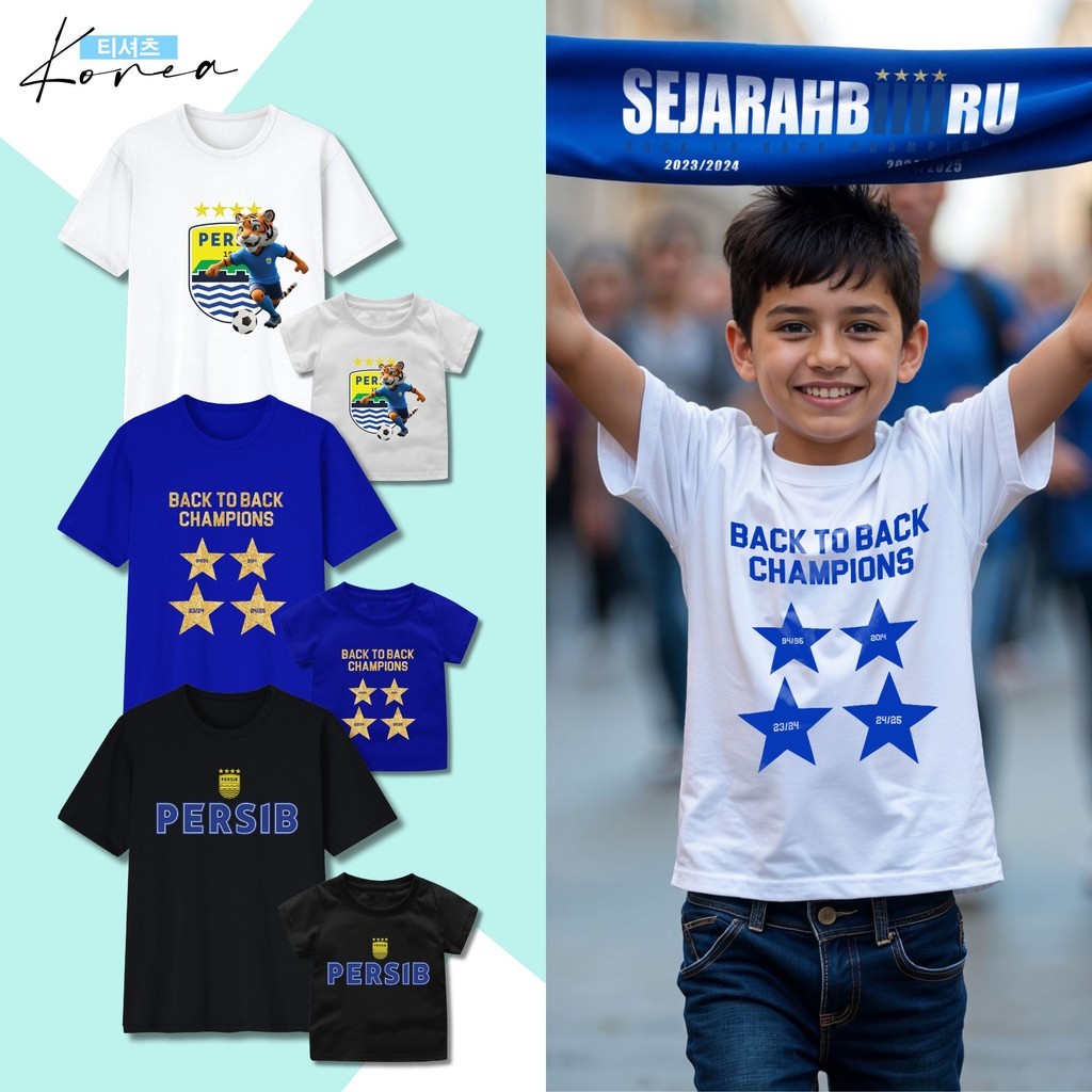 Baju Kaos Bayi Anak Remaja Dewasa Series Persib Champion Maung Bandung Bahan Katun Combed 30s - kaos