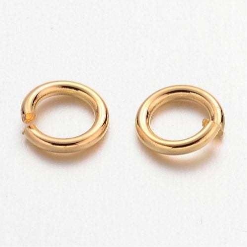 100pcs  Manik Jump Ring O emas  Ukuran 6 mm Jump Ring /fer/ Ring Bulat Pengait Bahan Aksesoris Kalun