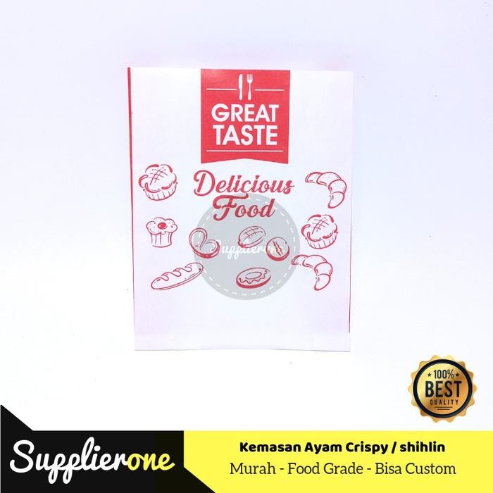 

76_cm kantong Kemasan shihlin 50 Pcs, Kantong kemasan jamur, kantong donut, Kantong kentang Goreng - Motif Delicious