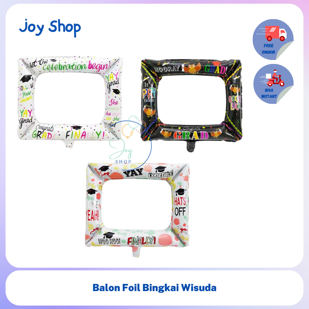 Balon Foil Bingkai Foto Frame Photo booth Graduation Wisuda
