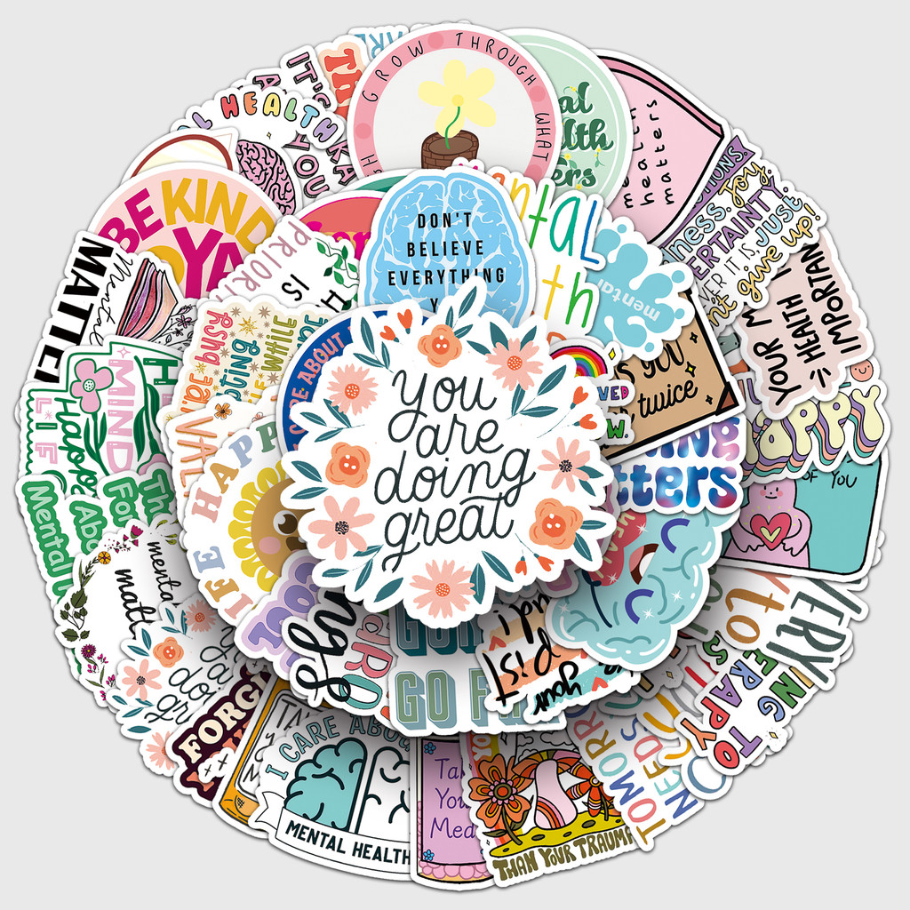 

50pc Psychological Health Seri Cartoon Cute Graffiti Stickers Suitcase Laptop Guitar Skateboard Personalized Decoration Stickers