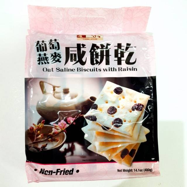 

pekanbaru /YUMMY HOUSE OAT SALINE biscuit With raisin 400g