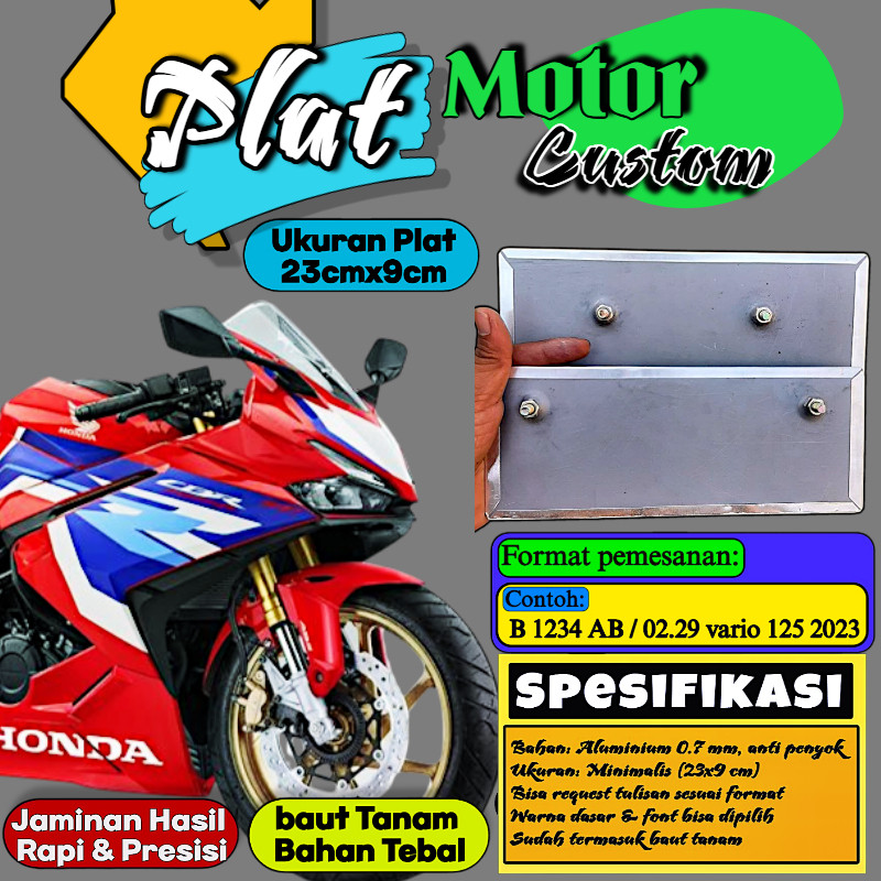 Plat Putih Bebas Custom