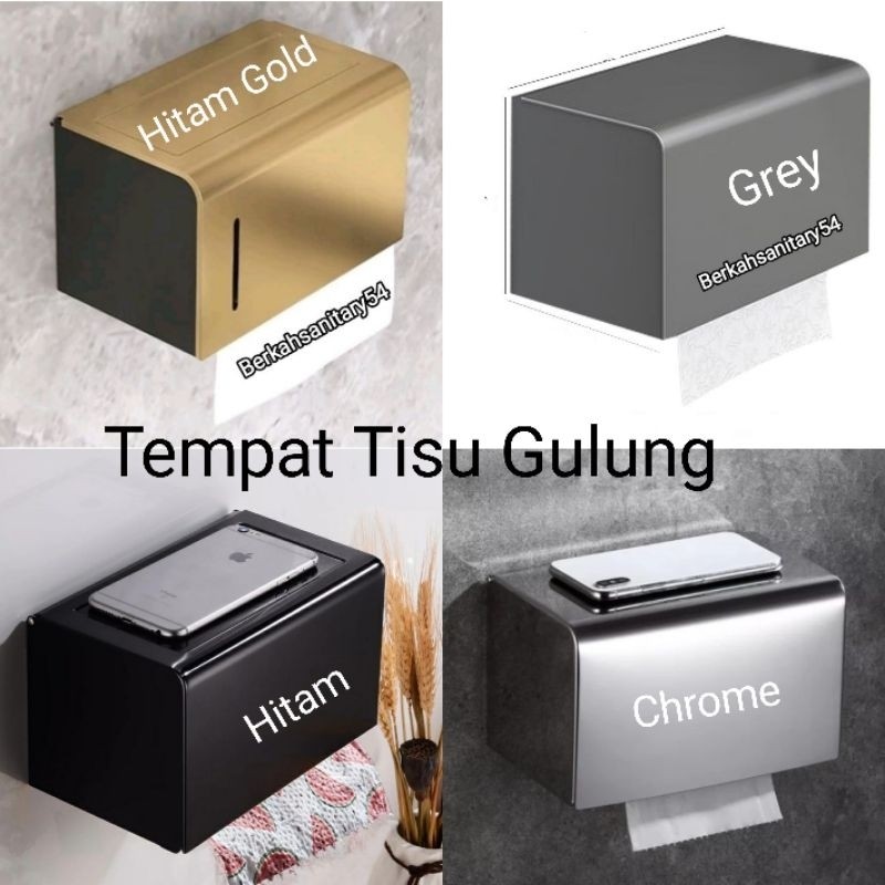 Tempat Tisu Black Gold/Hitam/Chrome Stainless Steel/Tempat Tisu Gulung/Tempat Tisu Lembaran/Tempat T