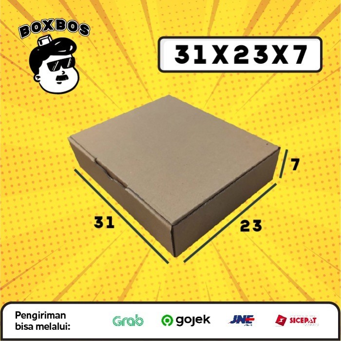 

31x23x7 CM Pizza KARDUS Corrugated Packaging Box packing Diecut
