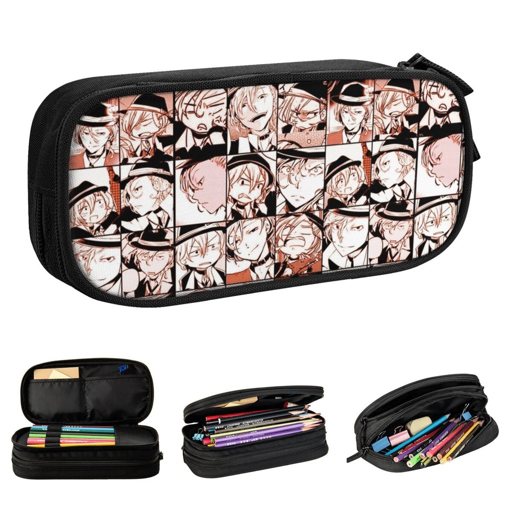 

Chuuya Collage Manga Pencil Cases Anime Pencil Box Pen Holder Kids Big Capacity Bag Students School Gifts Stationery