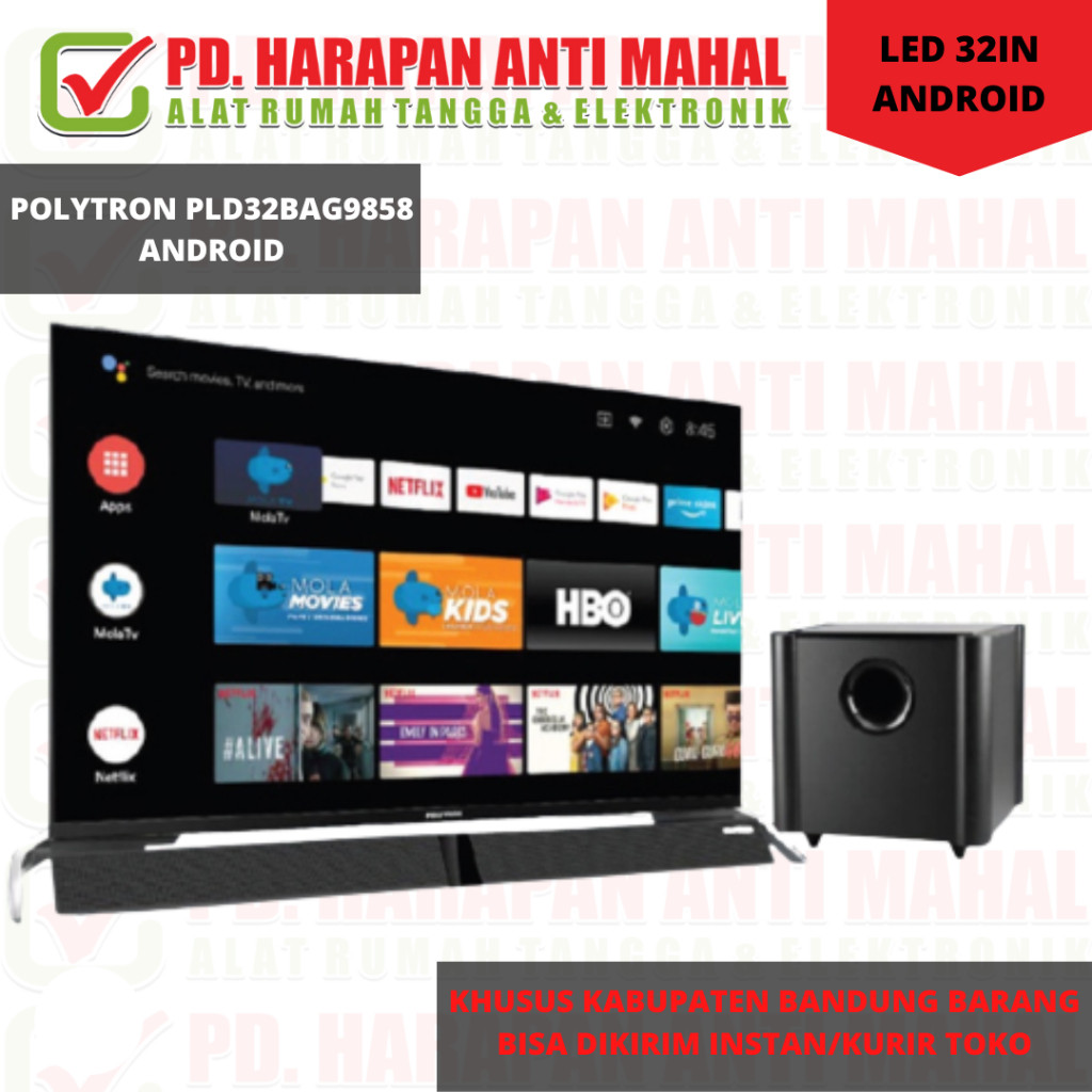 POLYTRON PLD32BAG9858 ANDROID/POLYTRON PLD32BAG9953/5959 SUBWOOFER /ANDROID TV LED POLYTRON + SOUNDB
