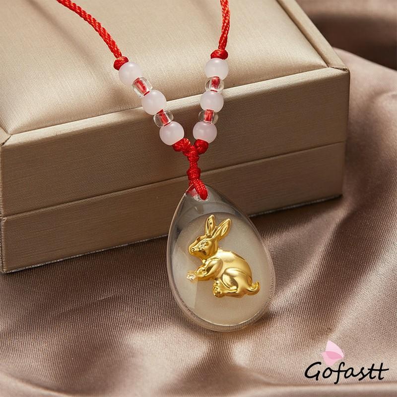 Kalung Tali Liontin Bercahaya Kristal Liontin Zodiak Emas Indah Merah G