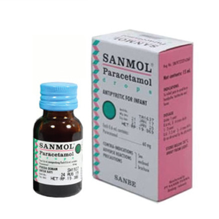 Sanmol 60Mg/0.6Ml Drops untuk Pereda Demam Bayi - 15ml