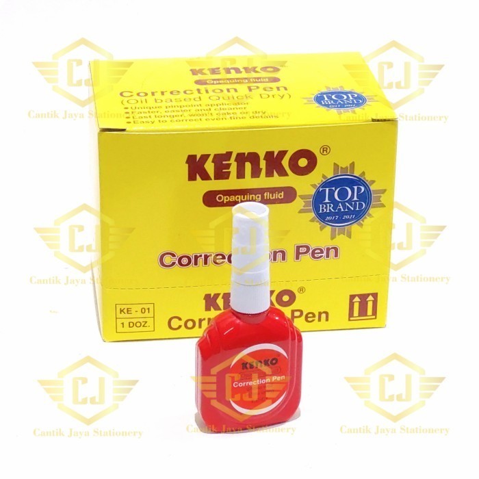 

[1 BOX / 12 PCS] KENKO KE-01 Correction Fluid / Cairan Koreksi