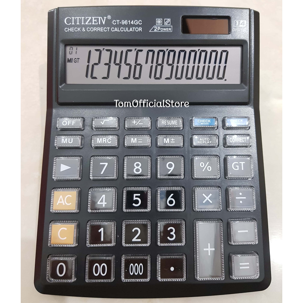 

Promo Kalkulator CITIZEN CT 9614 GC 14 Digit - Calculator Check Dual Two 2 Power