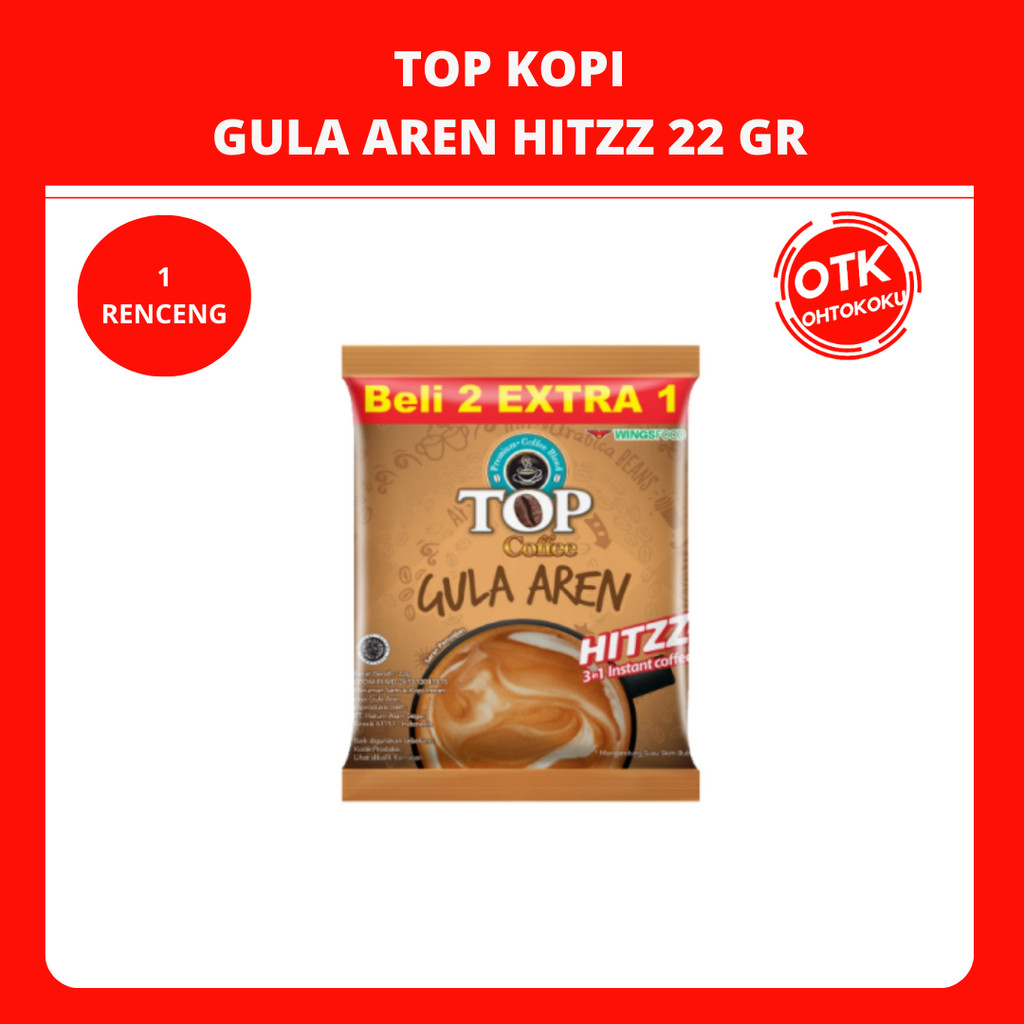 

TOP KOPI GULA AREN HITZZ 22GR - 1 RENCENG 15 SACHET
