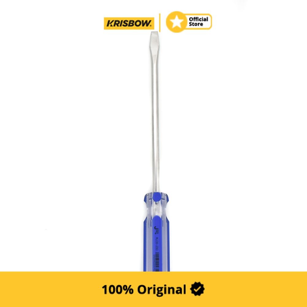 Krisbow Jetech Crystal Obeng Minus 8X200 mm Screwdriver Obeng Pipih Flathead Alat Sekrup Driver Tool