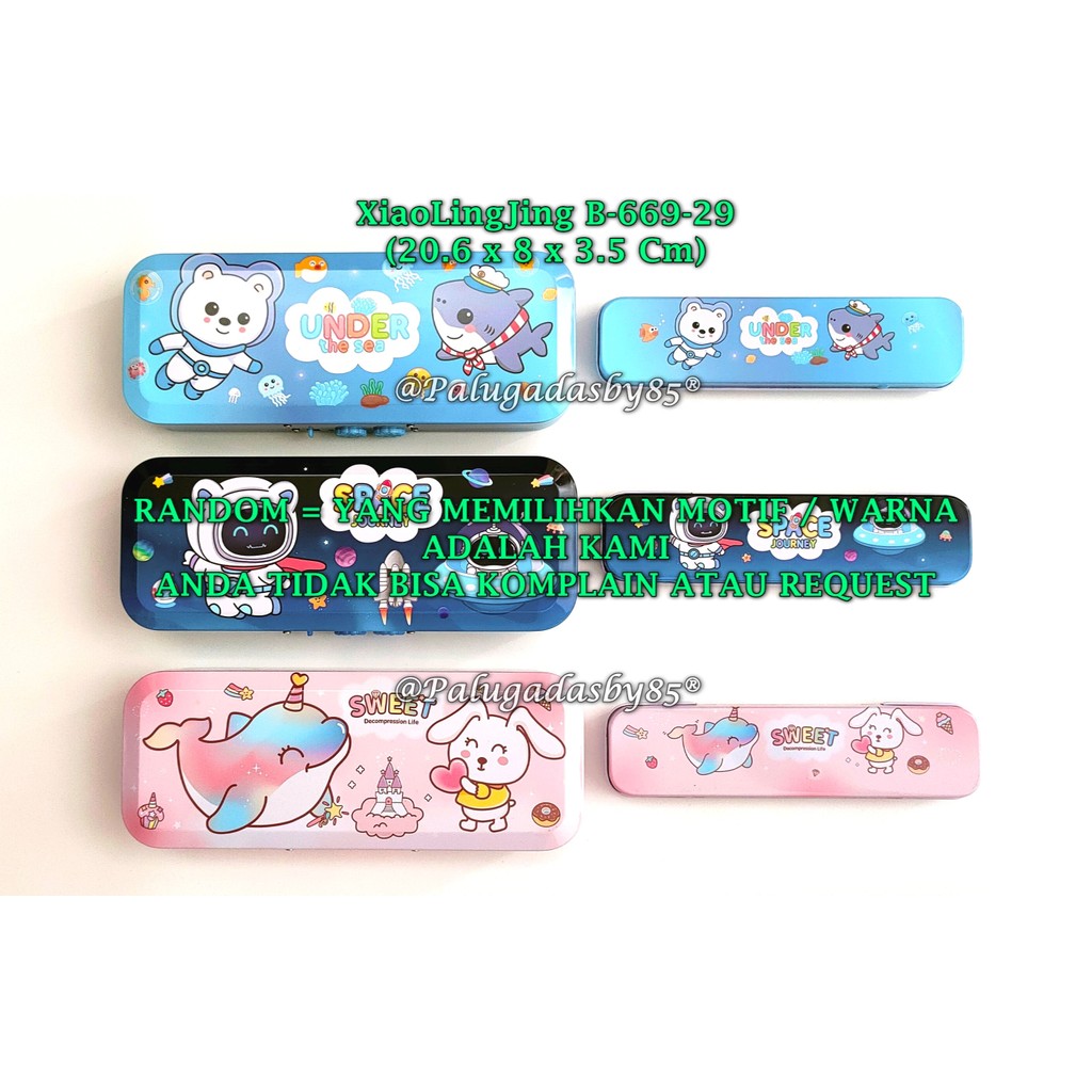 

(1 Biji) GROSIR Kotak Pensil Kaleng Anak + Password XIAOLINGJING B-669-29