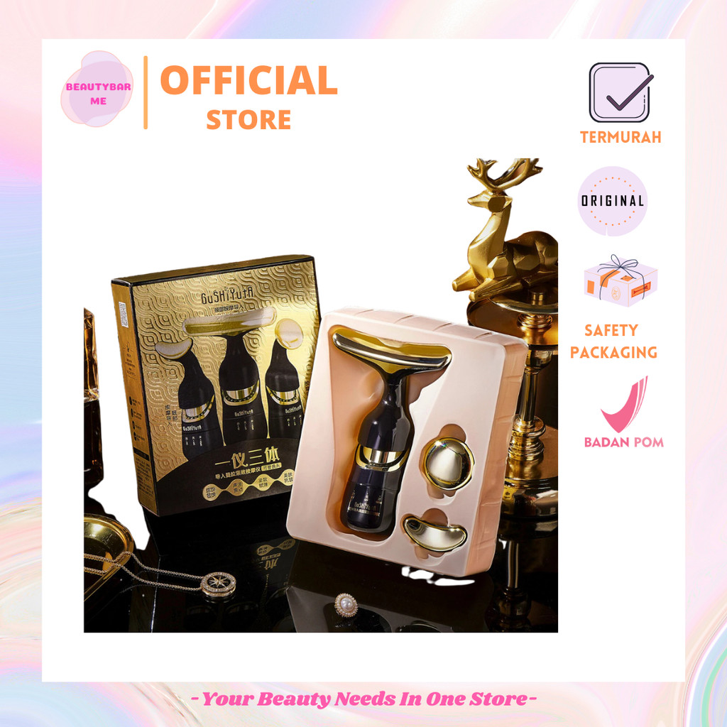 Beautybarme - Alat Kecantikan Garis Halus Pemijat Mata Leher Pengangkat Serum Wajah / Alat Pengencan