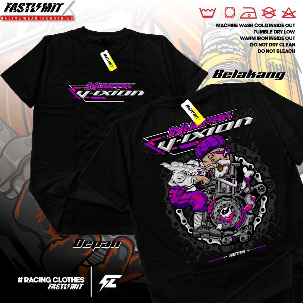 Kaos NUMPAK VIXION ROADRACE VIXION JARI JARI - Baju Vixion Hitam Putih