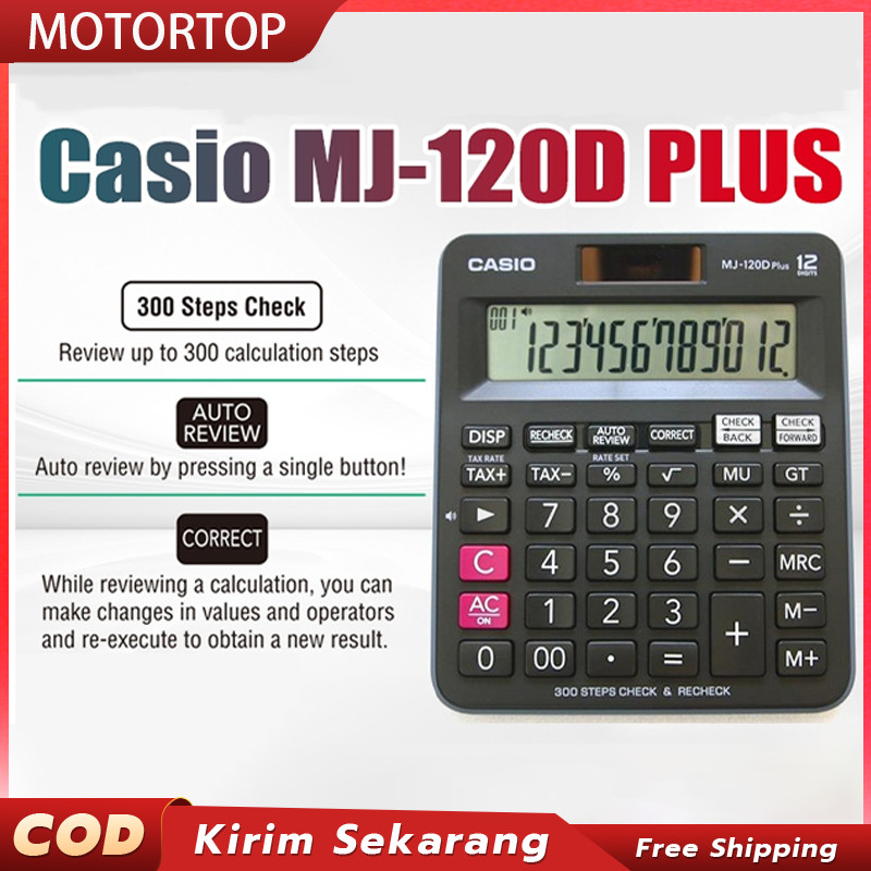 

【Kirim Sekarang】Casio Calculator DJ-120D Plus Check & Correct Review Desktop Kalkulator DJ 120D PLUS Original