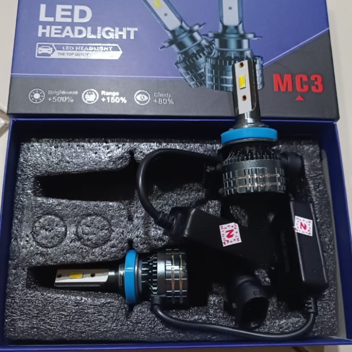 Bohlam lampu mobil lampu led dotech 3 warna D3 H11 HB4 HB3 2pcs - H11, Macrone MC3