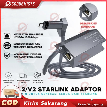 【COD】KONGDO STARLINK Adaptor Lan Starlink V2/Gen 2 Starlink Ethernet Adaptor / Lan / RJ45 Starlink E