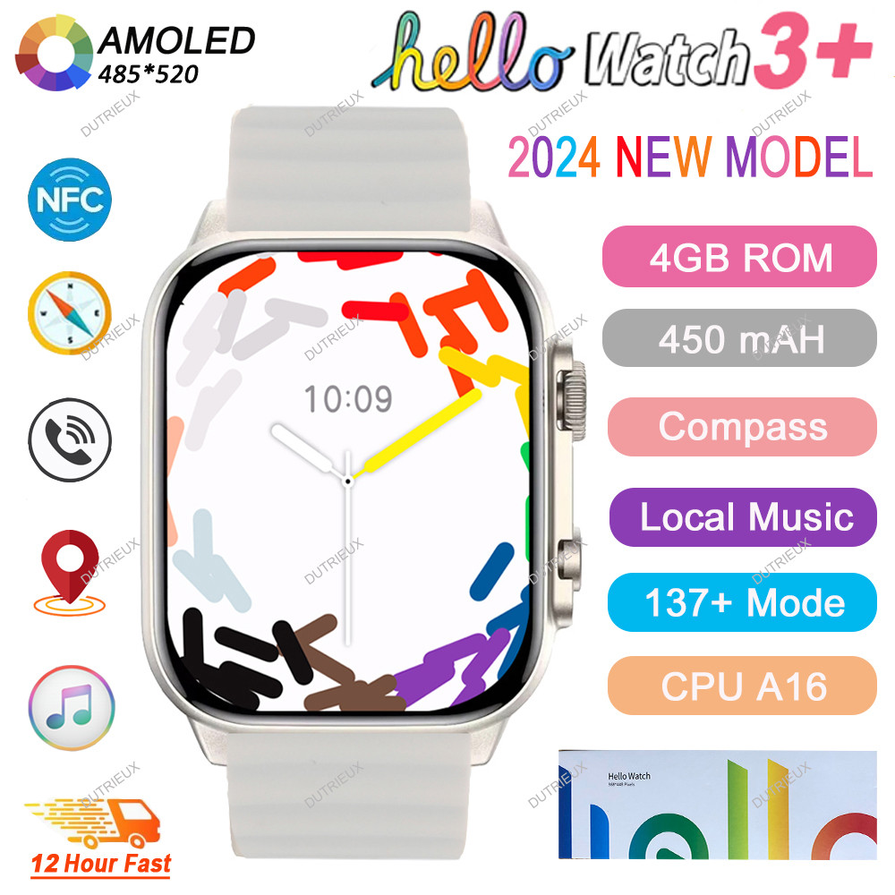 Upgrade Hello Watch 3 Plus Ultra Gen 2 Smartwatch NFC Compass HD AMOLED 1GB ROM Photo Album Bluetoot