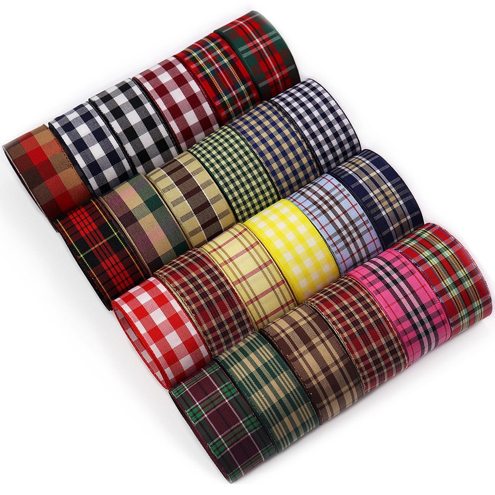 

Gingham Ribbon Checkered Ribbon 1-Inch , 1-1/2-inch Wide Taffeta Plaid Ribbon 5 Yard Long 100% Polyester Woven Edge