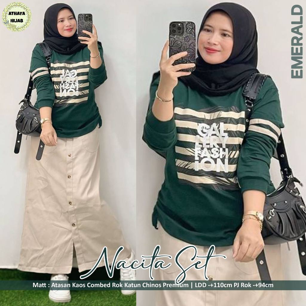 Setelan rok jumbo nacita/setelan kasual wanita LD 110/set kondangan wanita/set rok wanita/ setelan b