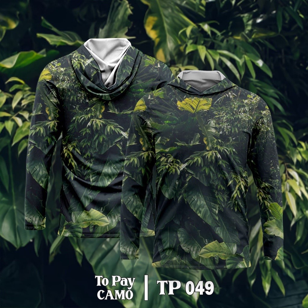 Baju Kamuflase Hunting Camo dan Kaos Berburu Lengan Panjang Camo untuk Pria Motif Daun-Daunan - Baju
